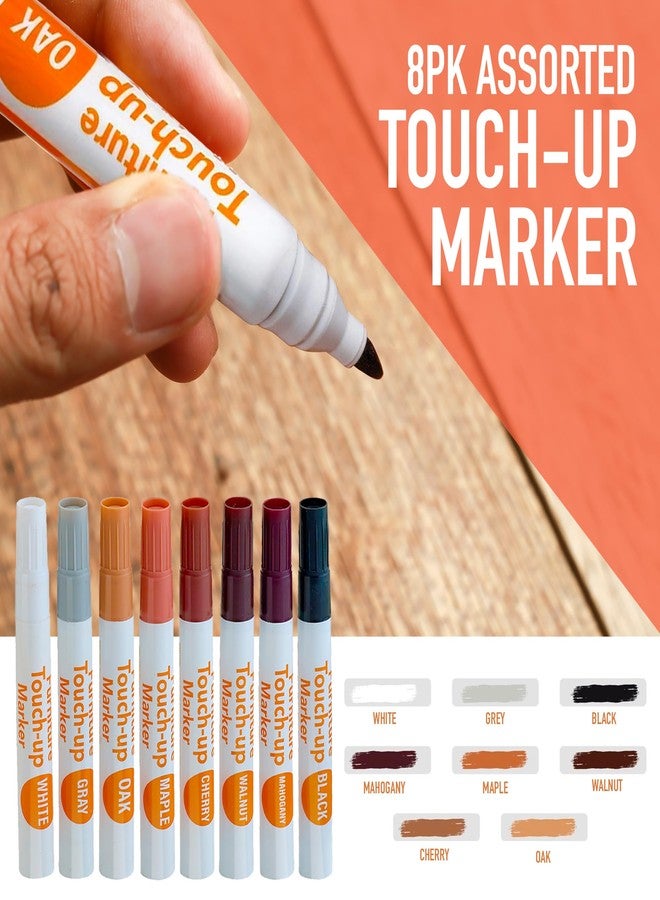 MeasuPro Wood Filler Furniture Markers Touch Up Repair Kit 34 Pieces - Color Match Filler & Scratch Repair Stain Pens for Hardwood Cracks, Holes, Discoloration, Wooden Door, Floor, Cabinet, Table - Image 3